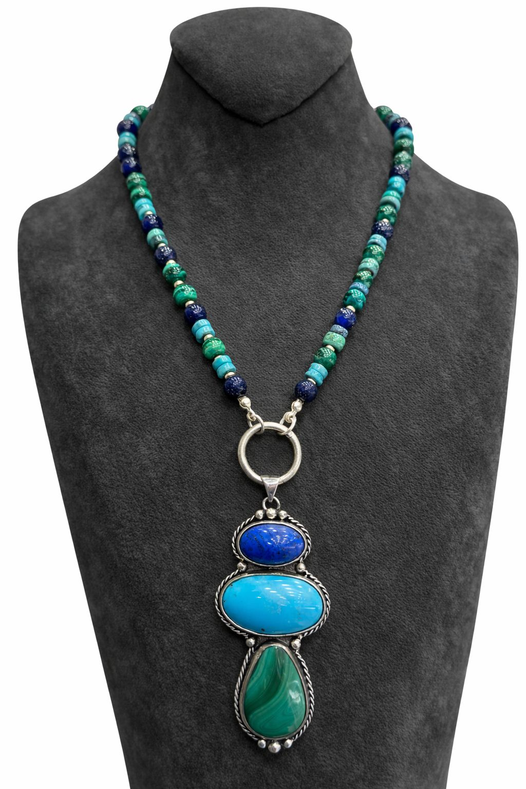 LAPİS MALAHİT TURKUAZ TAŞLARINDAN ÖZEL TASARIM KOLYE