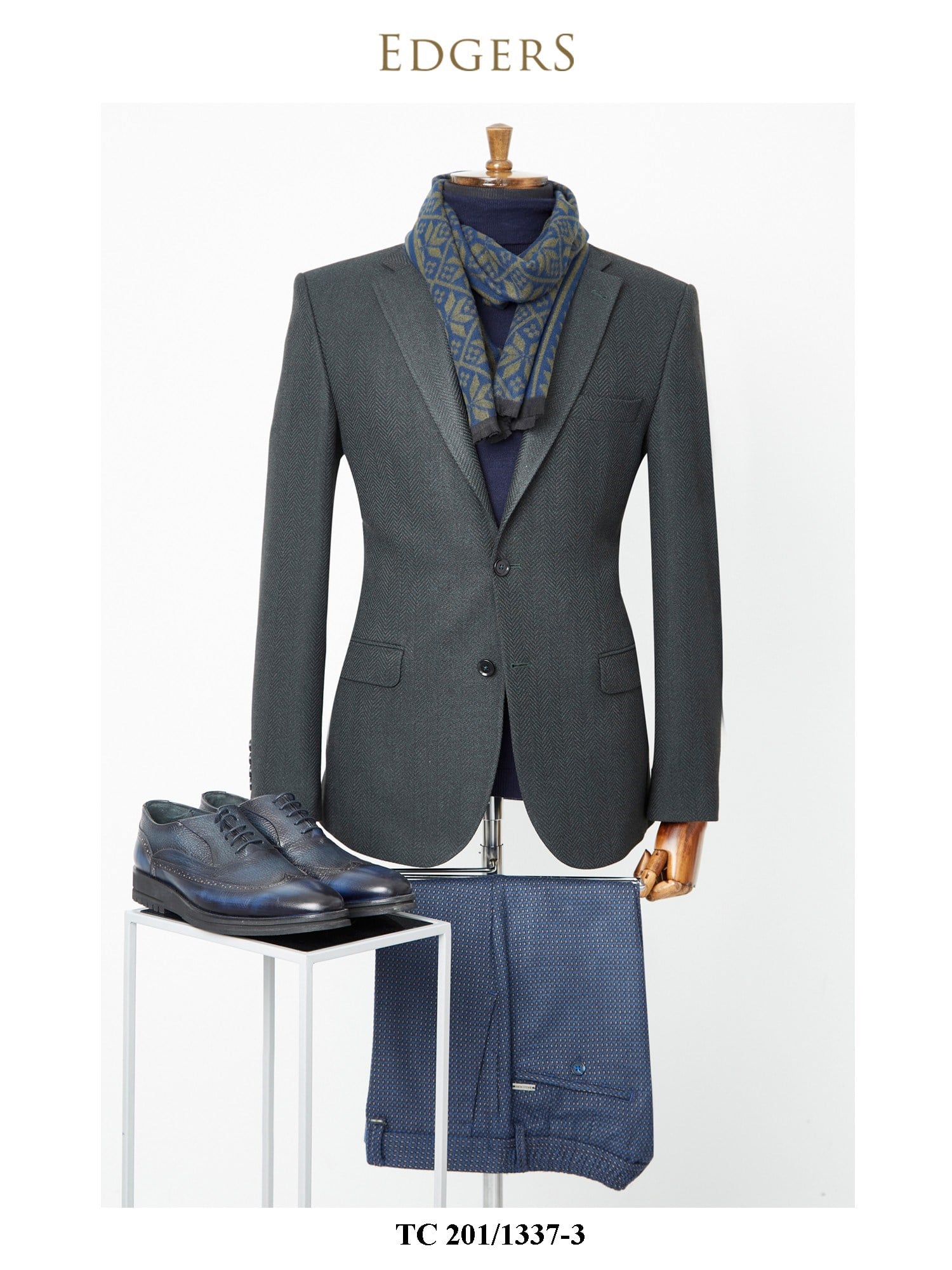 Edgers Çift Düğme Anthracite Slim Fit Ceket TC 201-1337