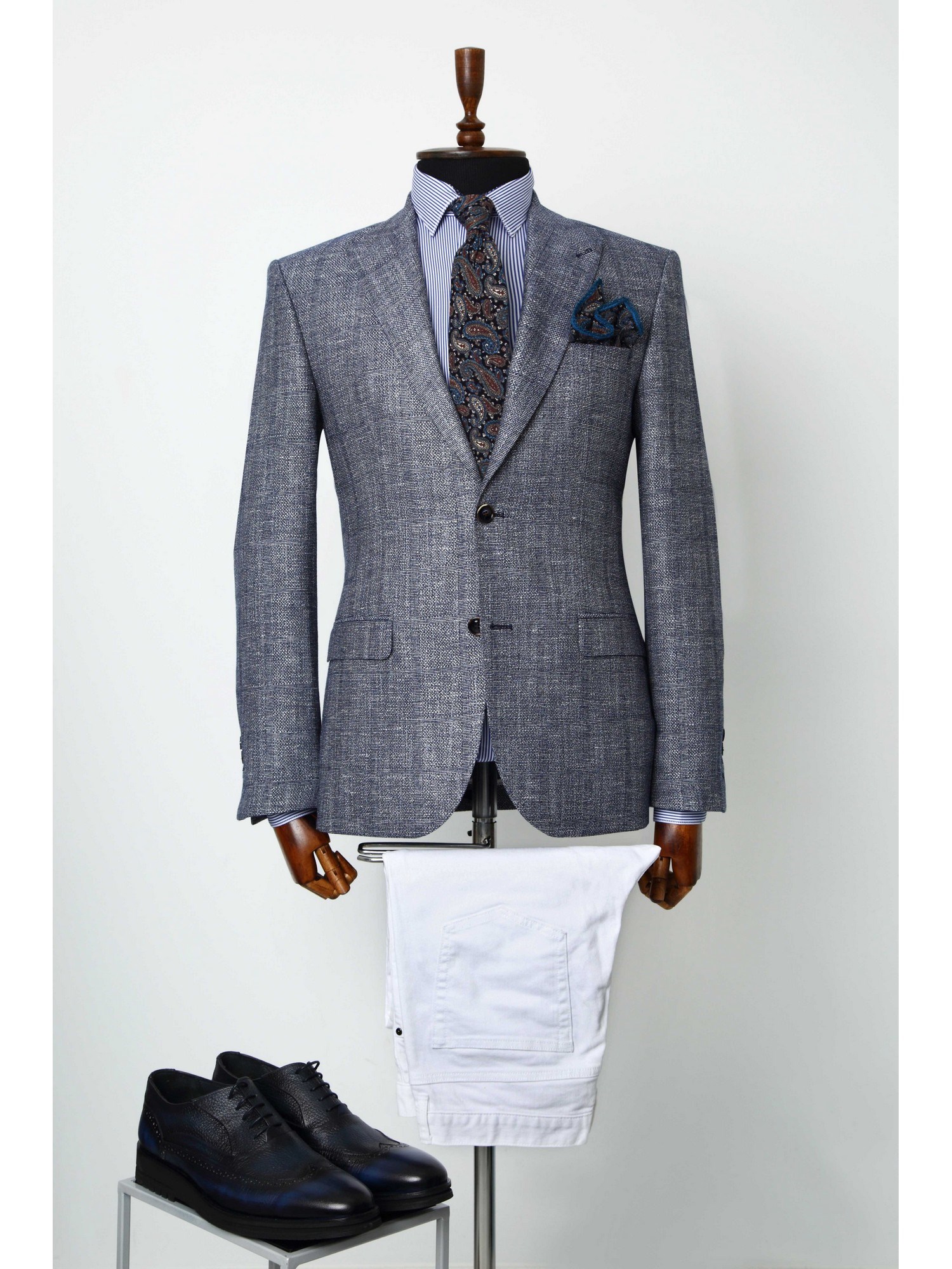 Edgers Çift Düğme Blue Slim Fit Ceket TC 201/1323
