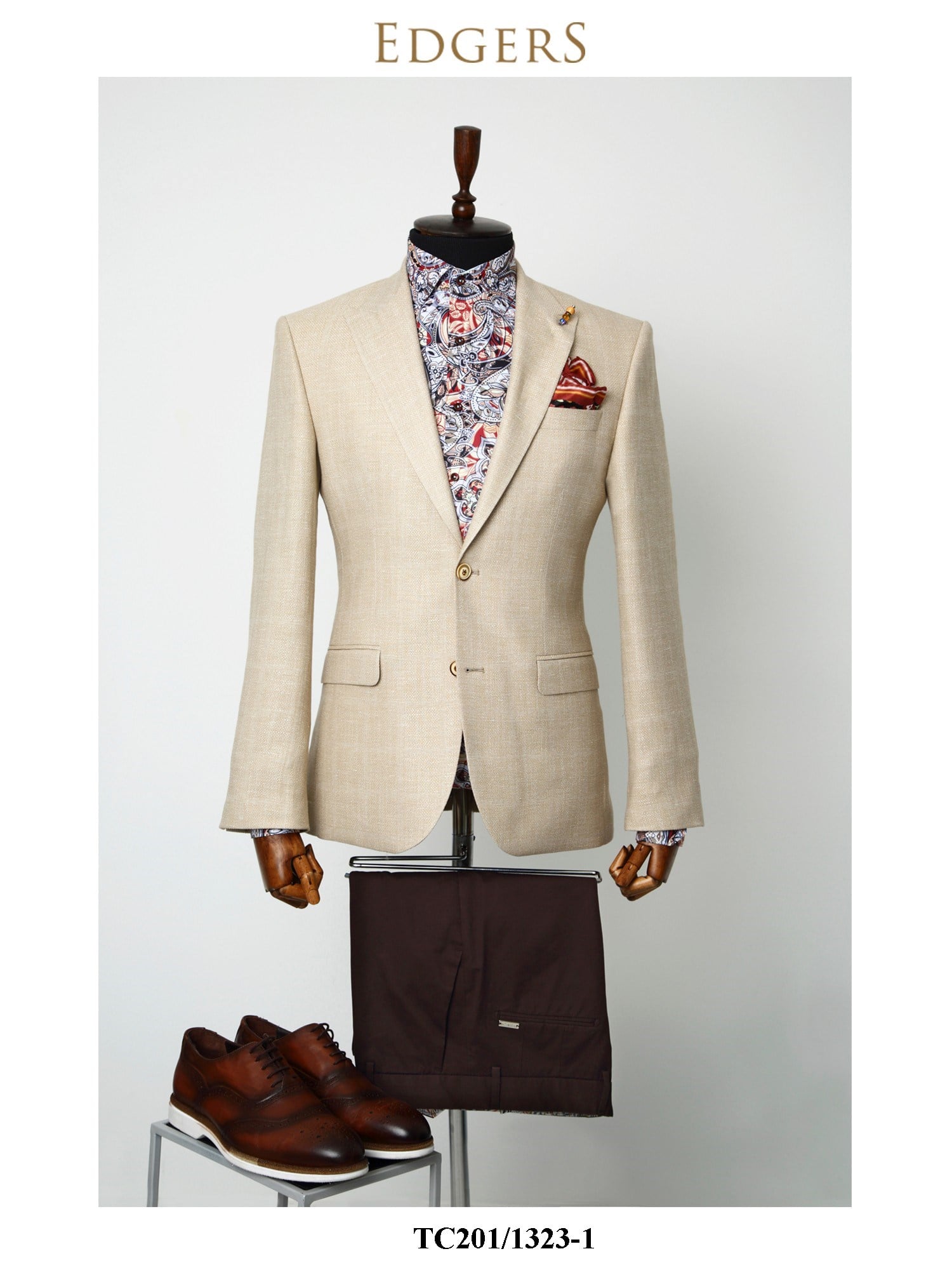 Edgers Çift Düğme Brown Slim Fit Ceket TC 201/1323