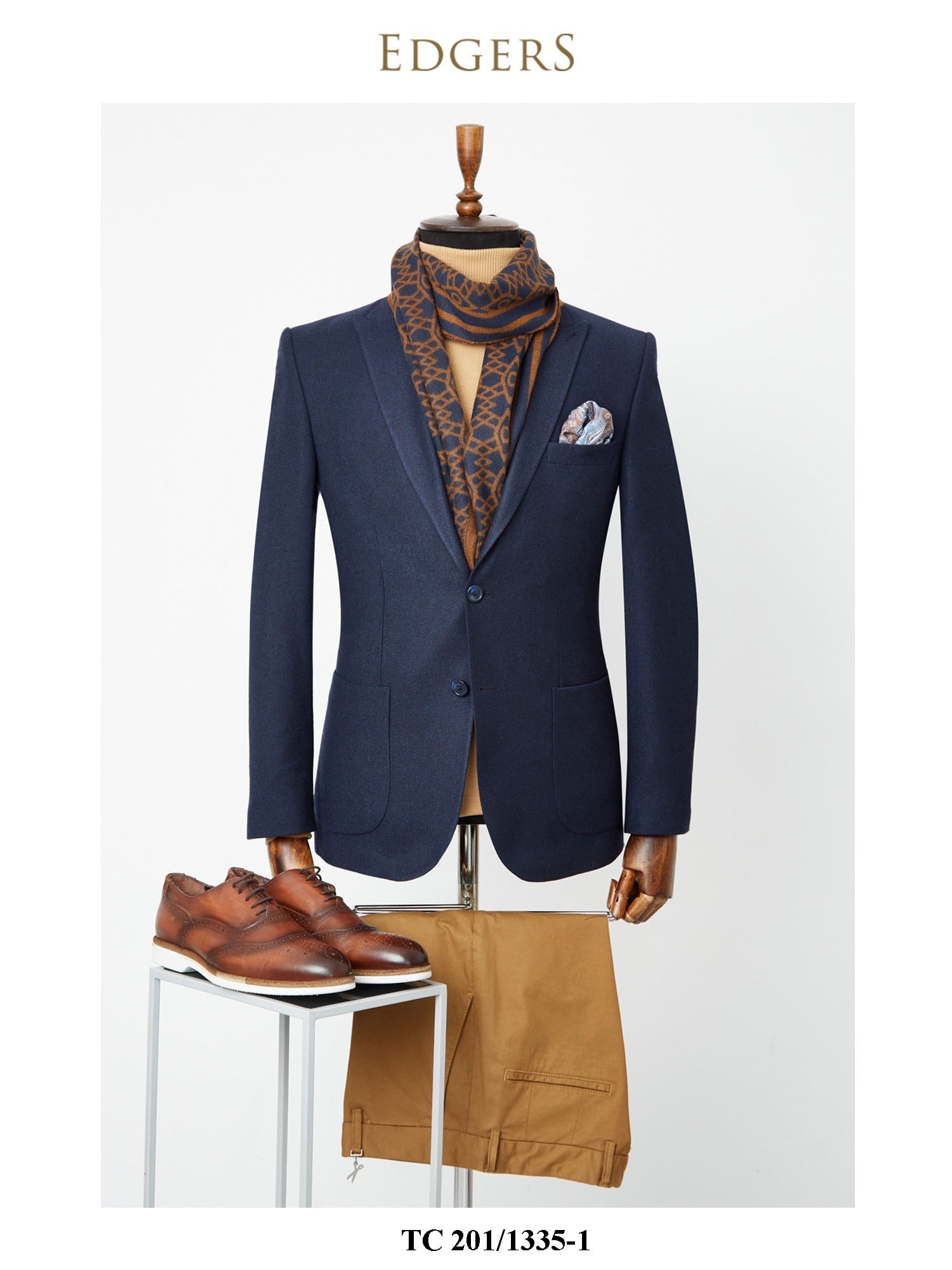 Edgers Çift Düğme Dark Navy Slim Fit Ceket TC 201-1335