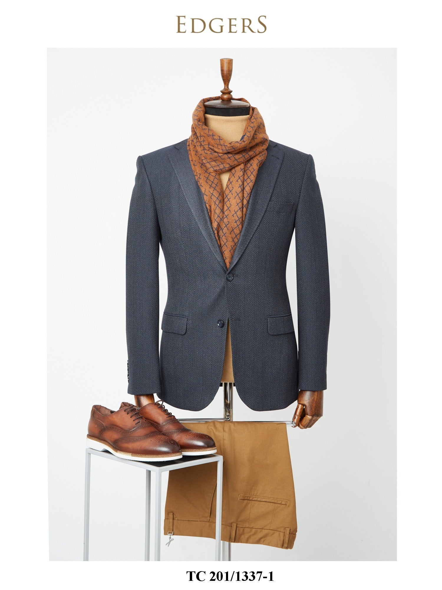 Edgers Çift Düğme Dark Navy Slim Fit Ceket TC 201-1337