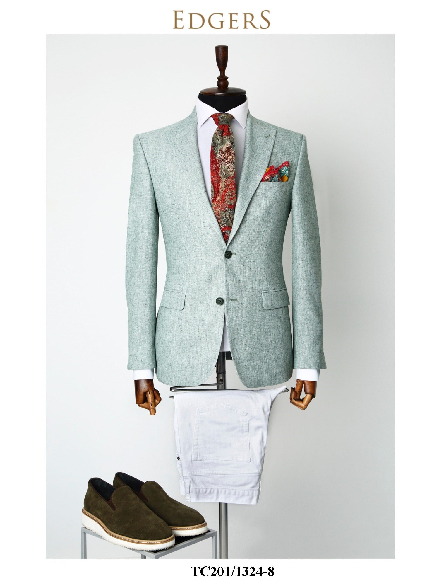 Edgers Çift Düğme Grey Slim Fit Ceket TC 407-1324