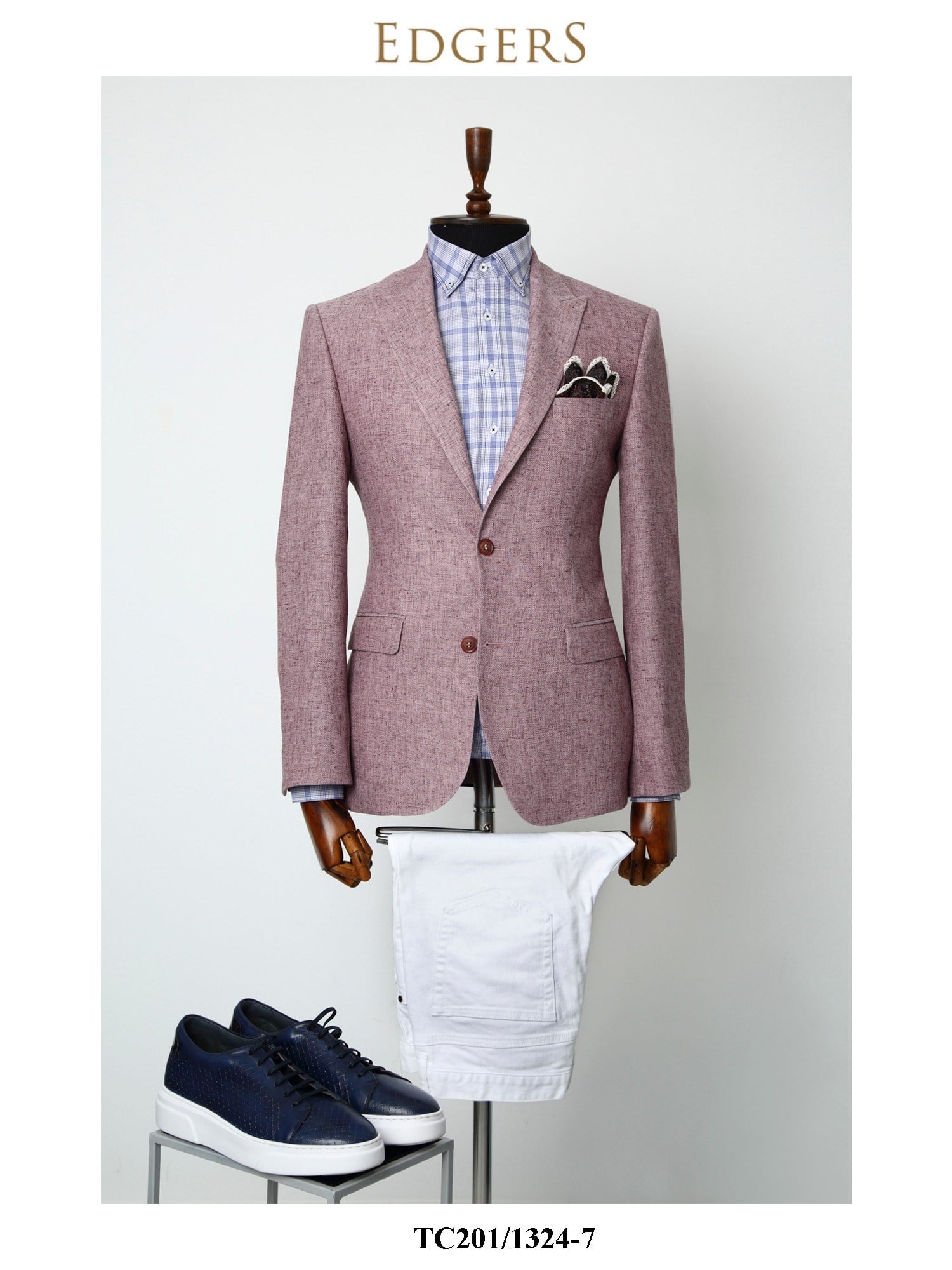 Edgers Çift Düğme Maroon Slim Fit Ceket TC 407-1324