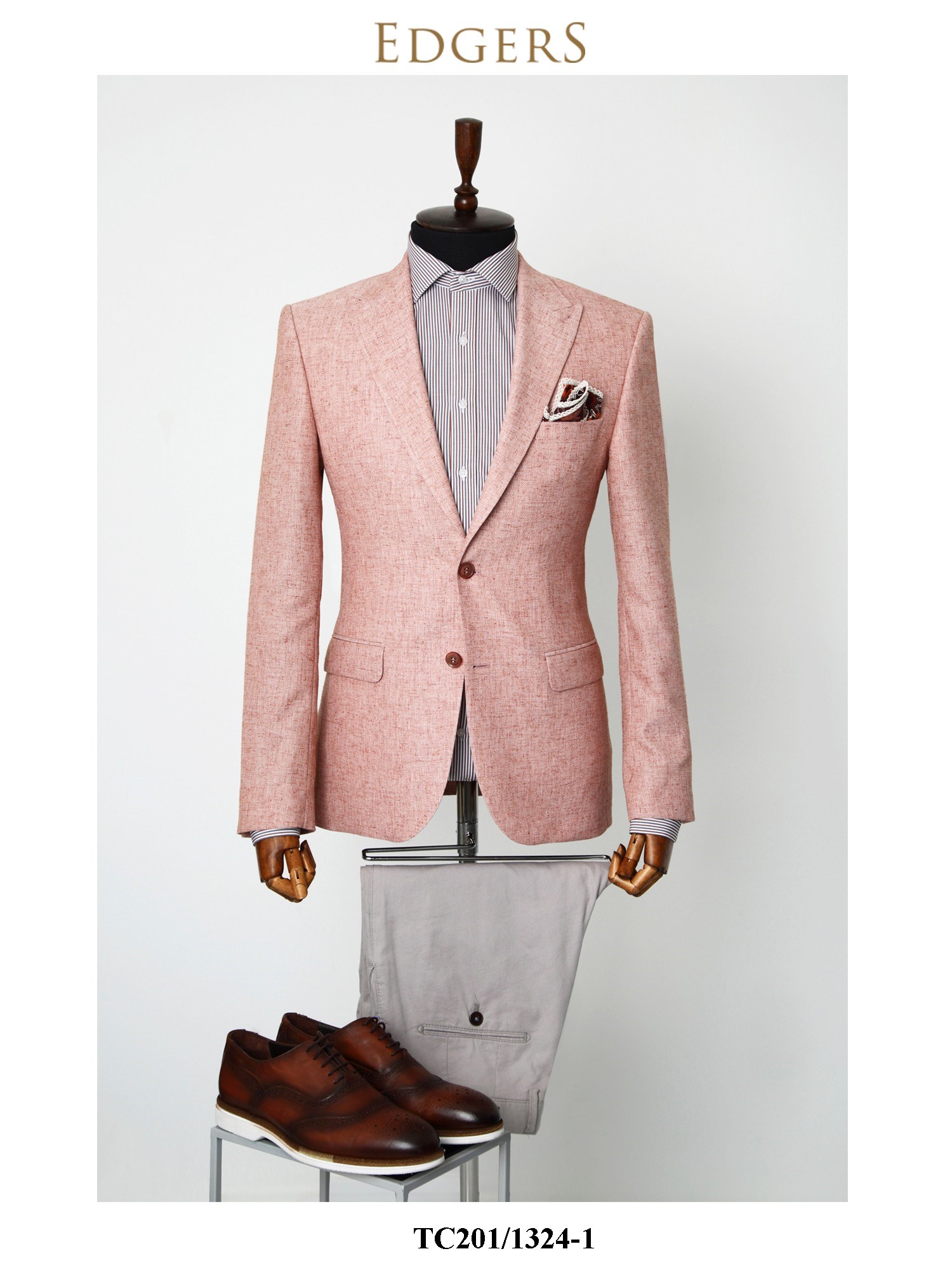 Edgers Çift Düğme Pink Slim Fit Ceket TC 407-1324