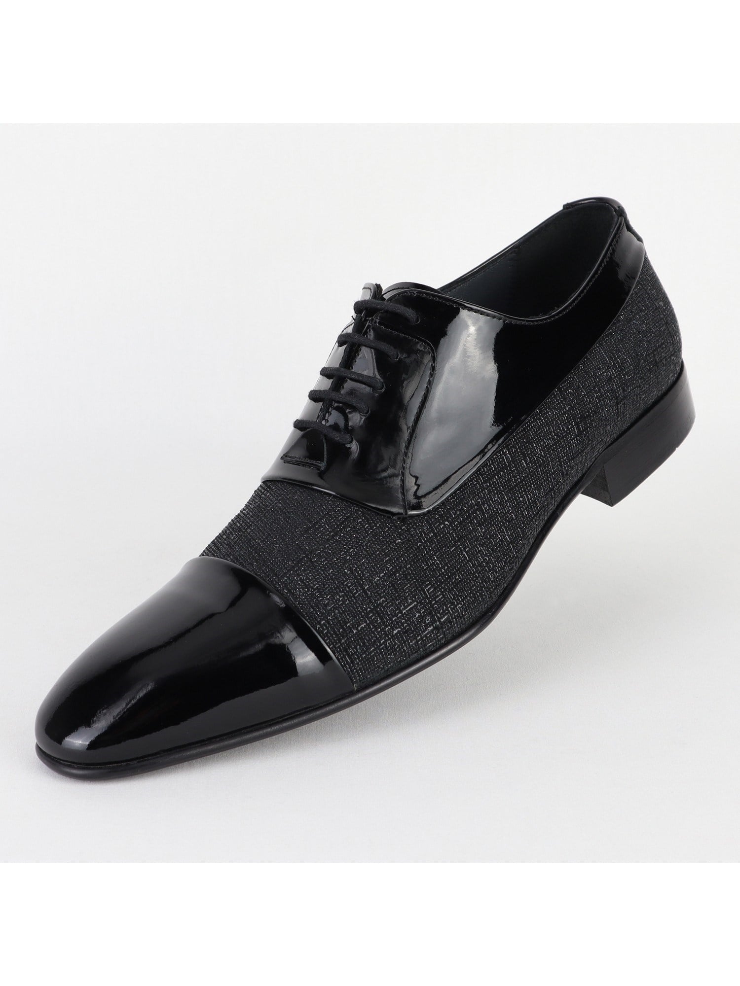 Edgers Klasik Bağcıklı Deri Black Silvery  Ayakkabı AYK-2768