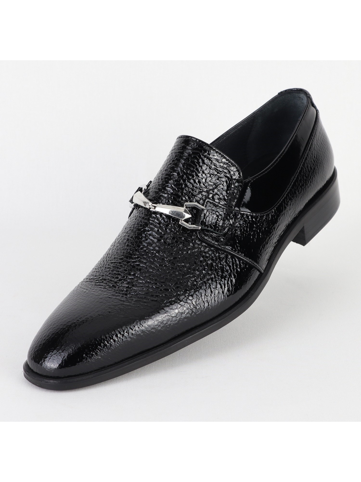 Edgers Klasik Düz Deri Black Shiny  Ayakkabı AYK-3613