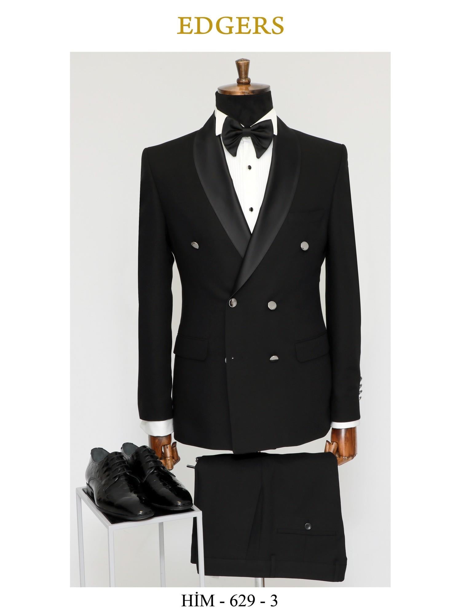 Edgers Kruvaze  Slim Fit Damatlık Takım HİM 629