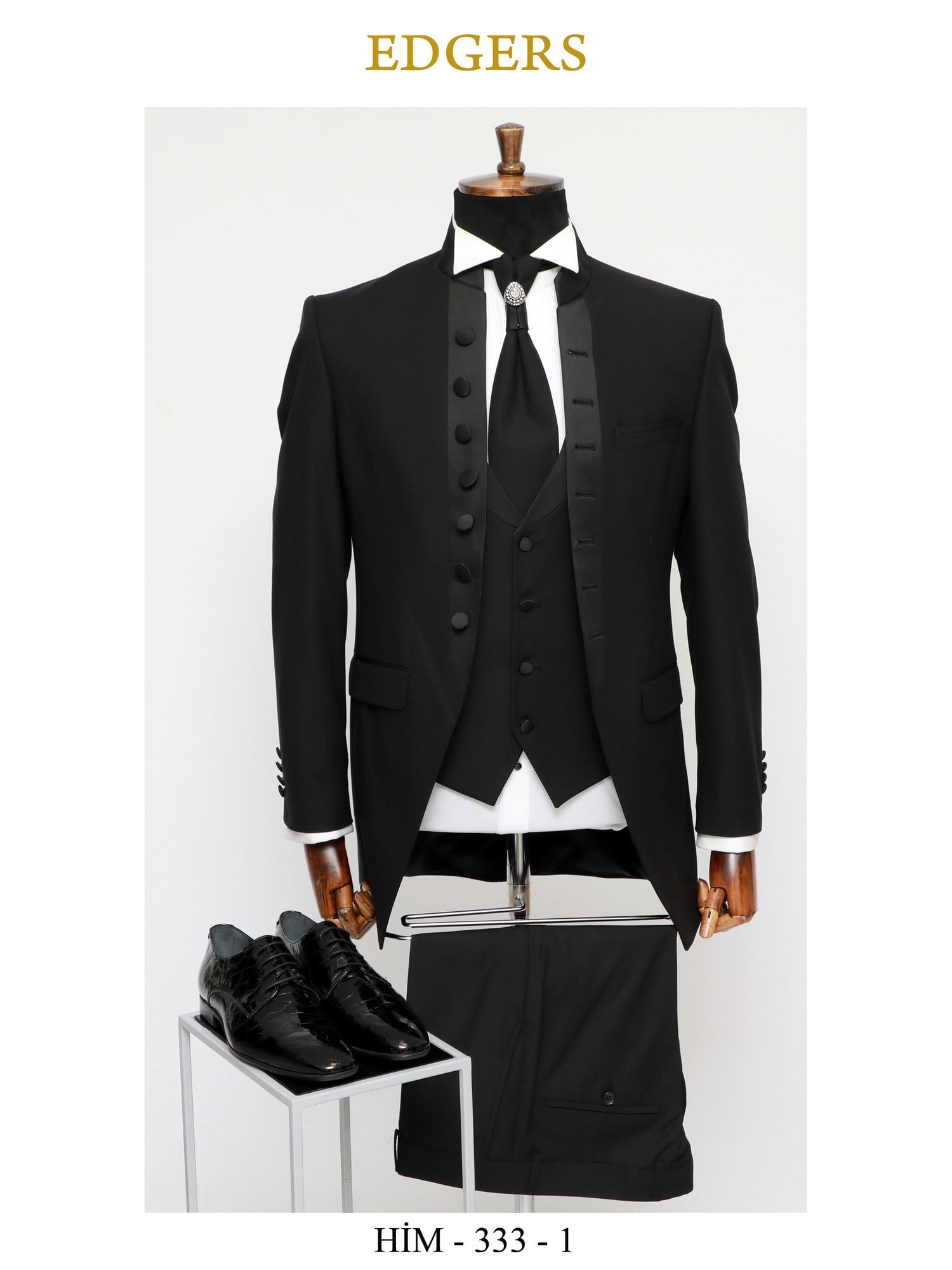 Edgers Smokin Black Slim Fit Damatlık Takım HİM 333