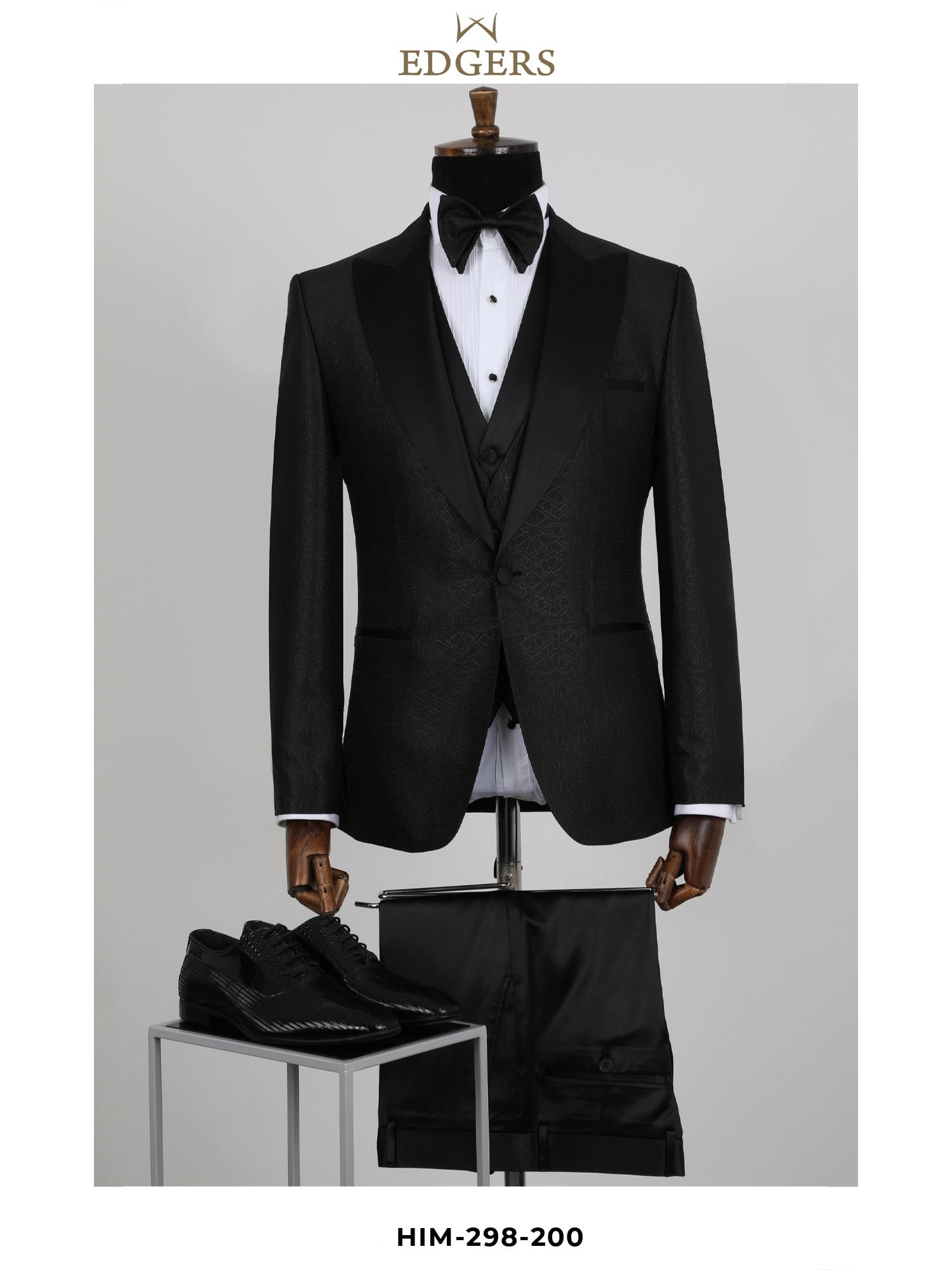 Edgers Tek Düğme Yelekli  Slim Fit Damatlık Takım HİM 298