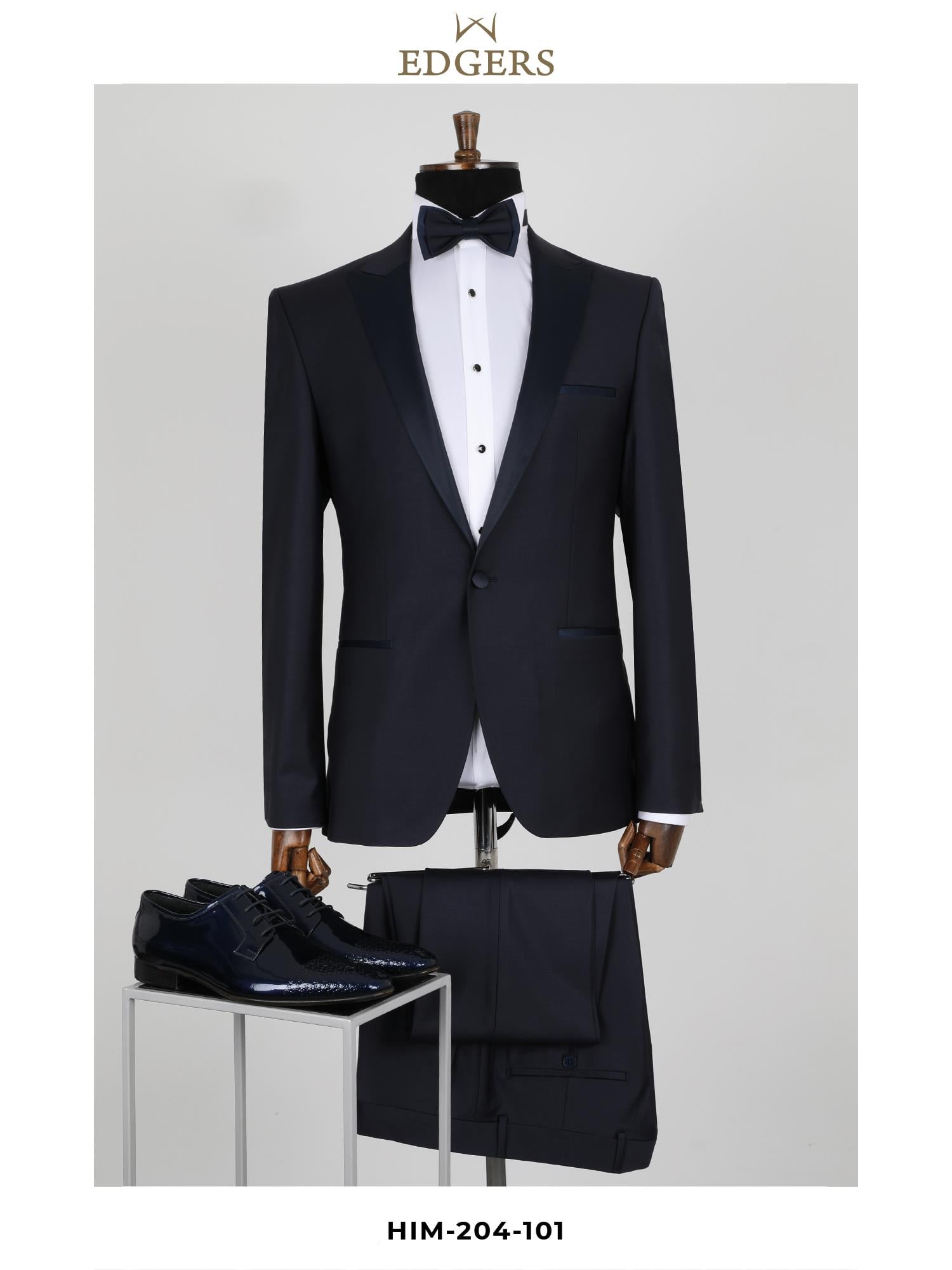 Edgers Tek Düğme Yelekli  Slim Fit Damatlık Takım HİM 204