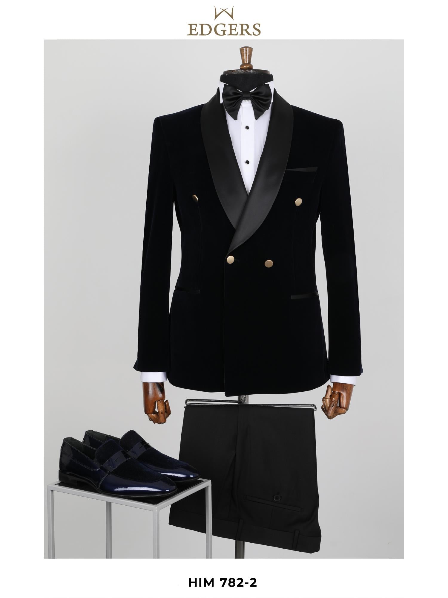 Edgers Tek Düğme Yelekli  Slim Fit Damatlık Takım HİM 782