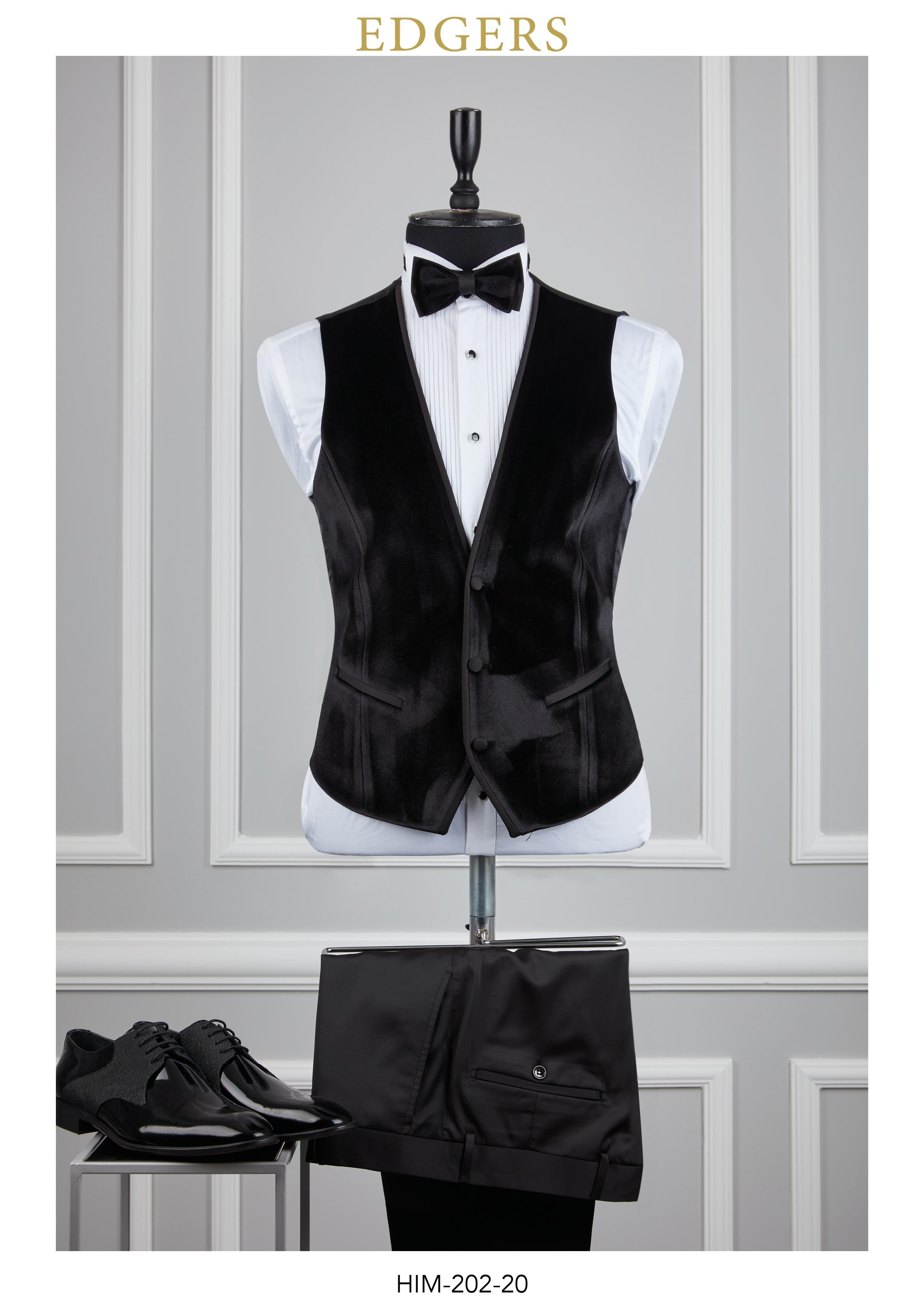 Edgers Tek Düğme Yelekli  Slim Fit Damatlık Takım HİM 202
