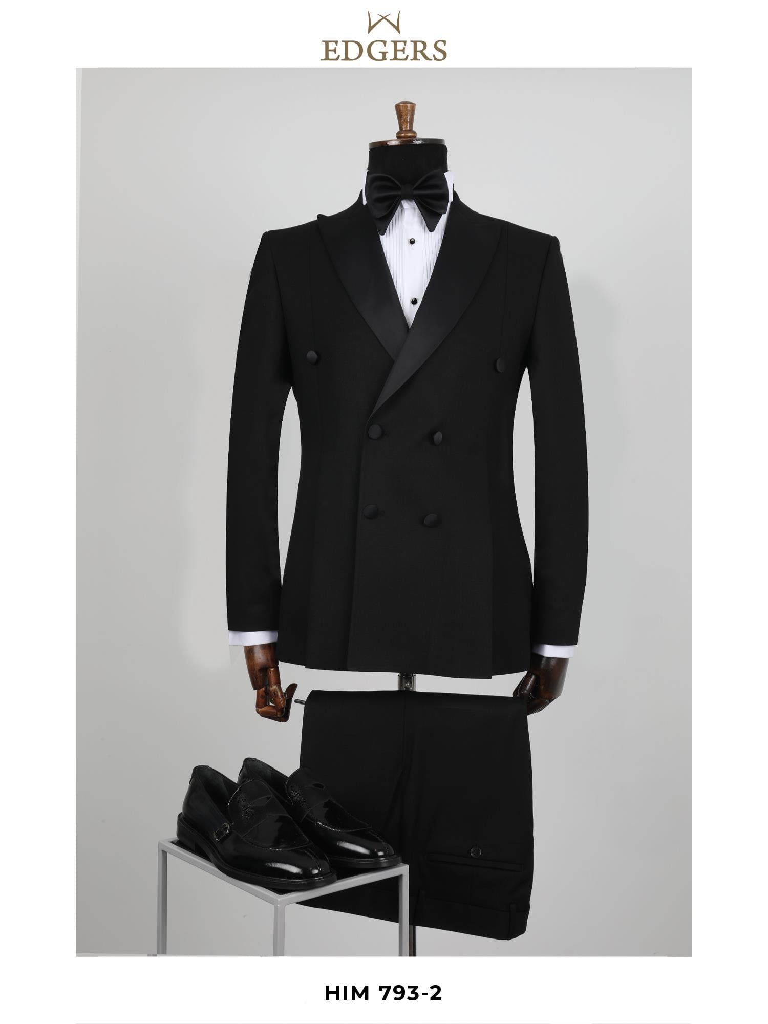 Edgers Tek Düğme Yelekli  Slim Fit Damatlık Takım HİM 793