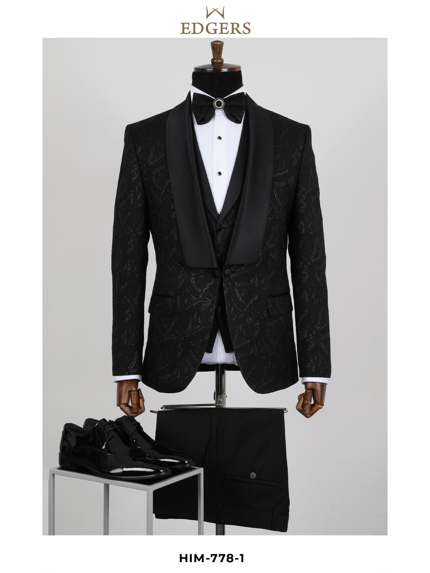 Edgers Tek Düğme Yelekli  Slim Fit Damatlık Takım HİM 778