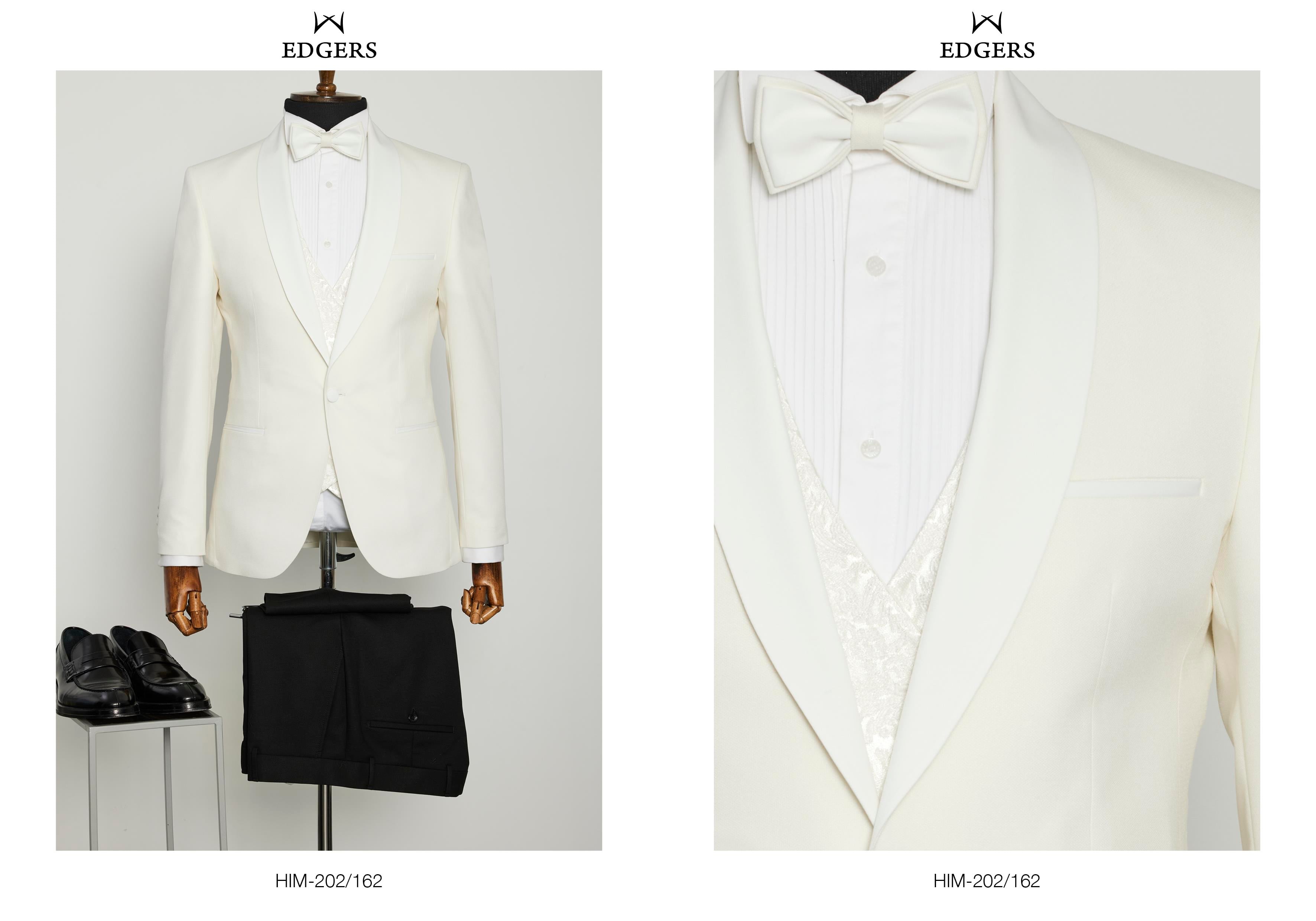 Edgers Tek Düğme Yelekli  Slim Fit Damatlık Takım HİM 202