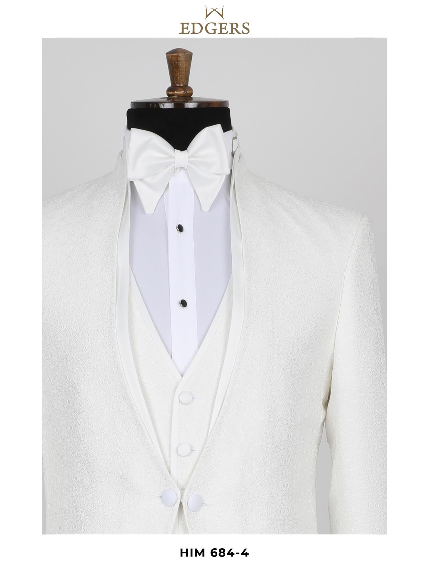 Edgers Tek Düğme Yelekli  Slim Fit Damatlık Takım HİM 684