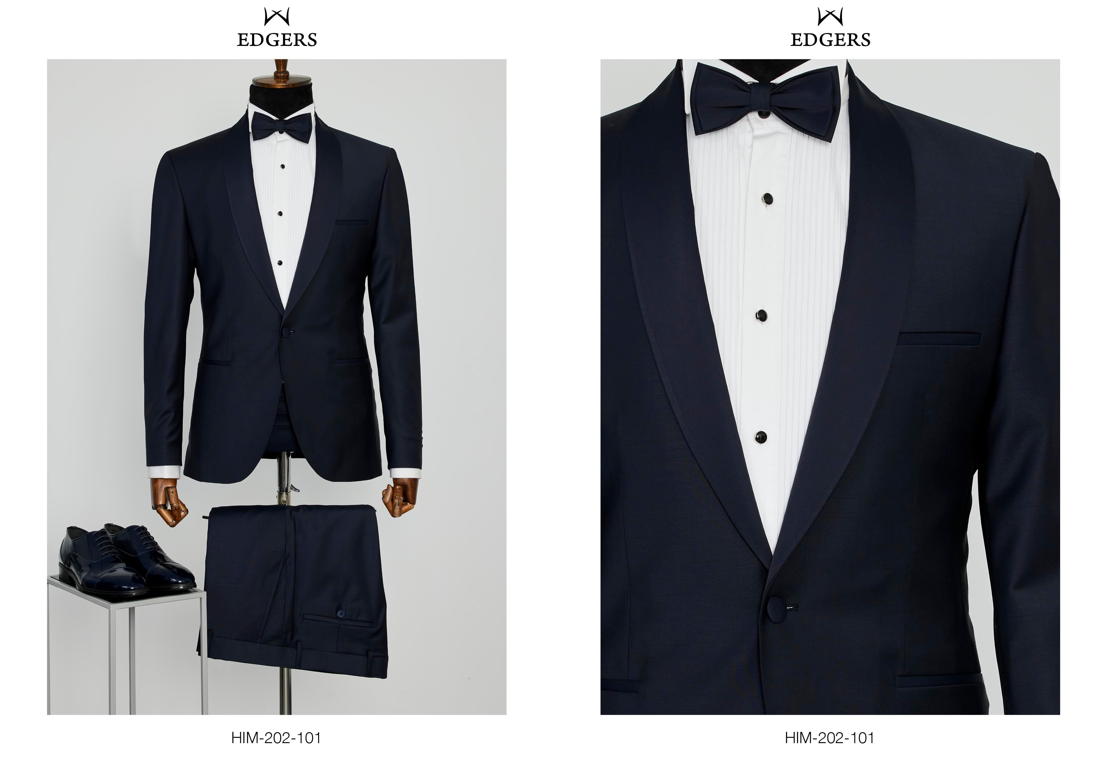 Edgers Tek Düğme Yelekli  Slim Fit Damatlık Takım HİM 202