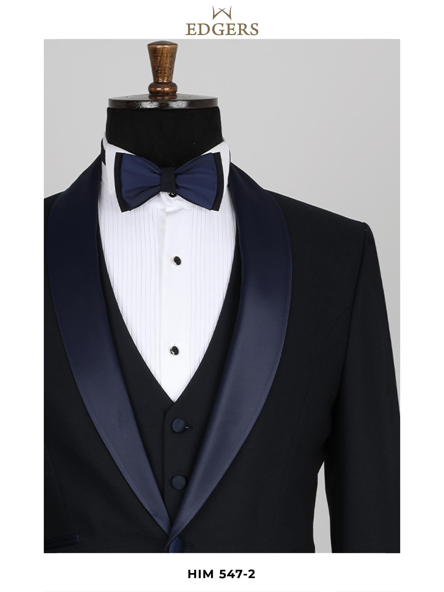 Edgers Tek Düğme Yelekli  Slim Fit Damatlık Takım HİM 547