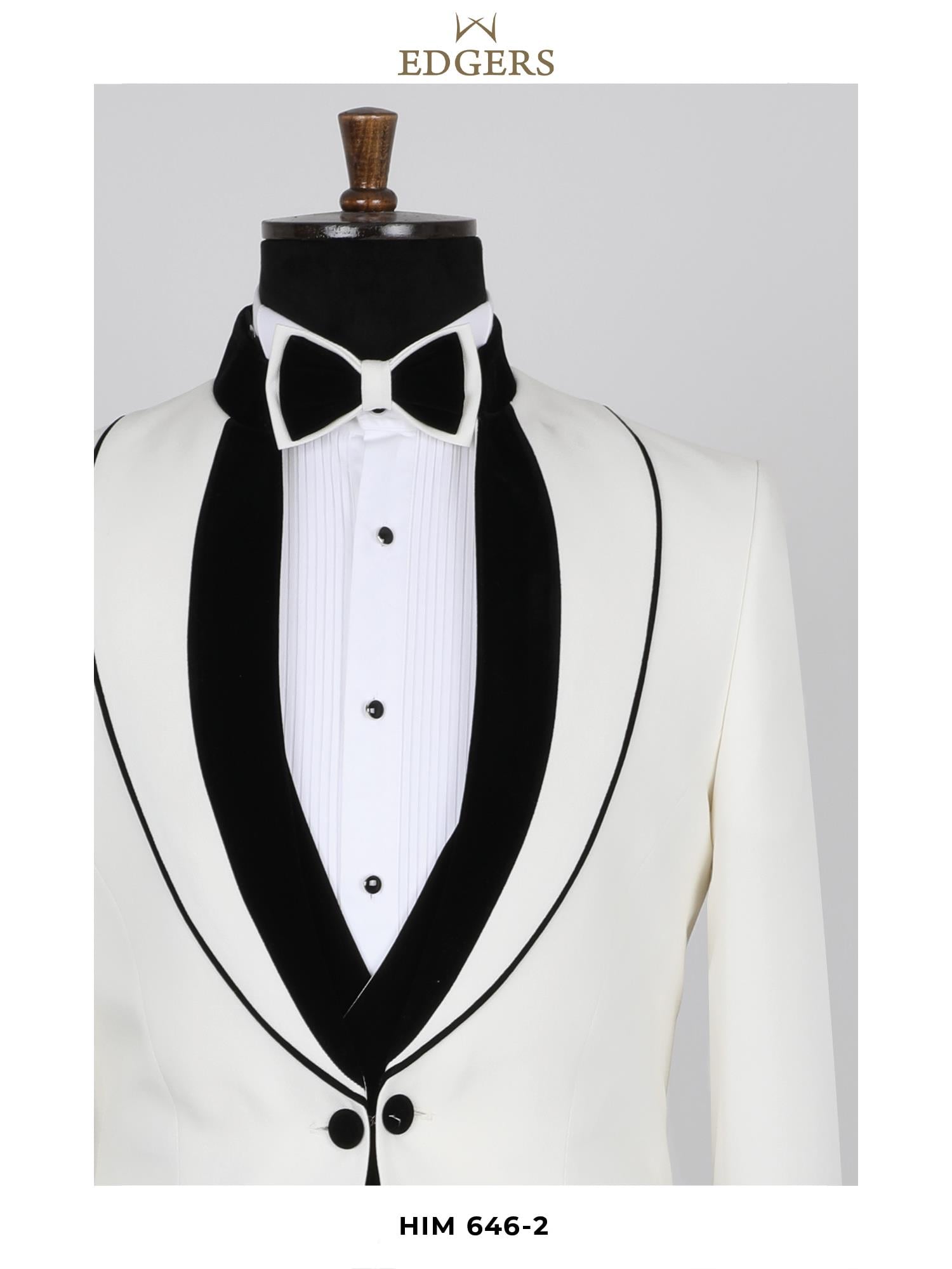 Edgers Tek Düğme Yelekli  Slim Fit Damatlık Takım HİM 646