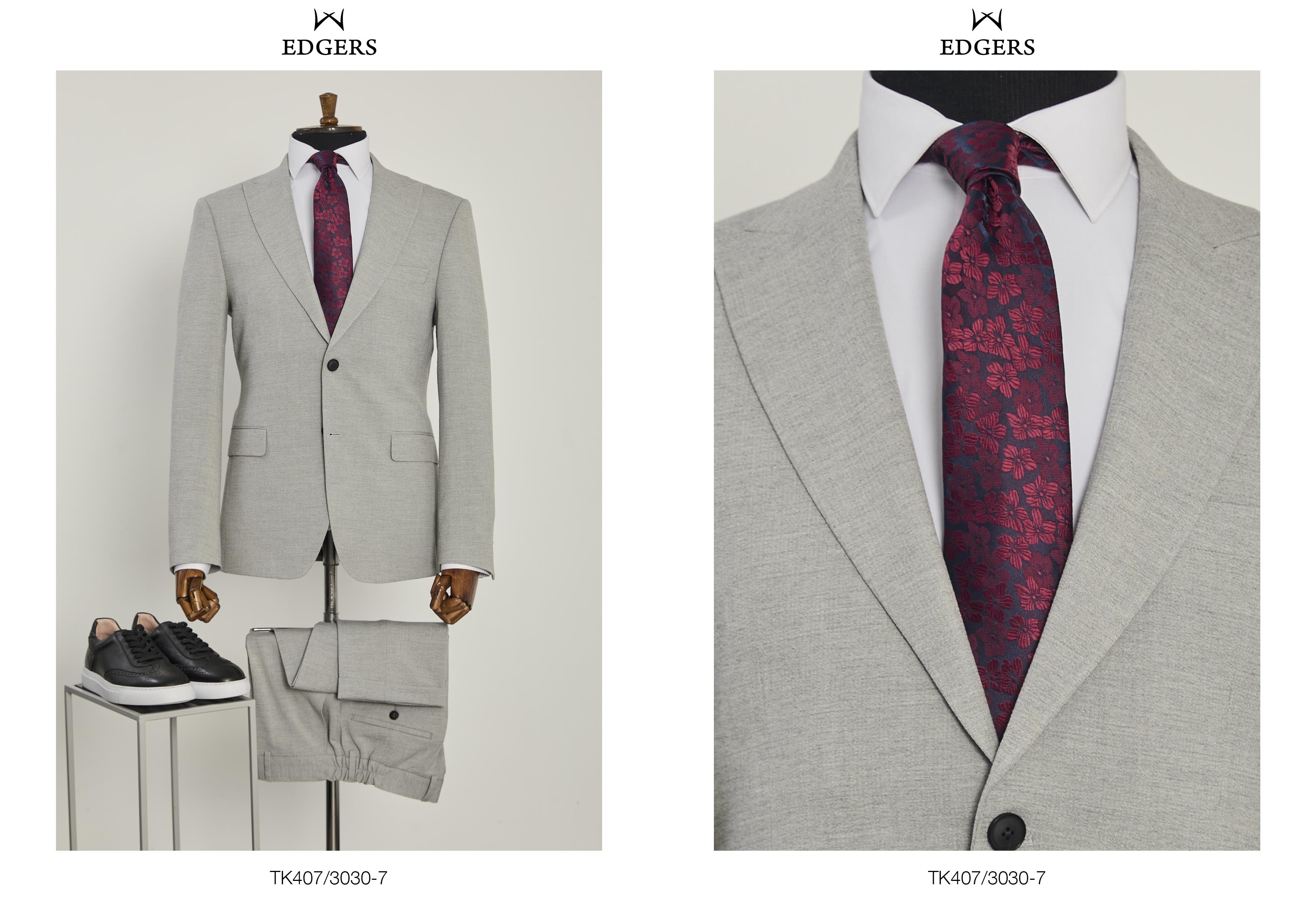 Edgers Tek Düğme Yelekli  Slim Fit Takım Elbise TK 407-3030