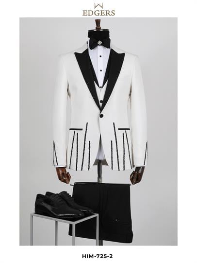 Edgers Tek Düğme Yelekli  Slim Fit Damatlık Takım HİM 725