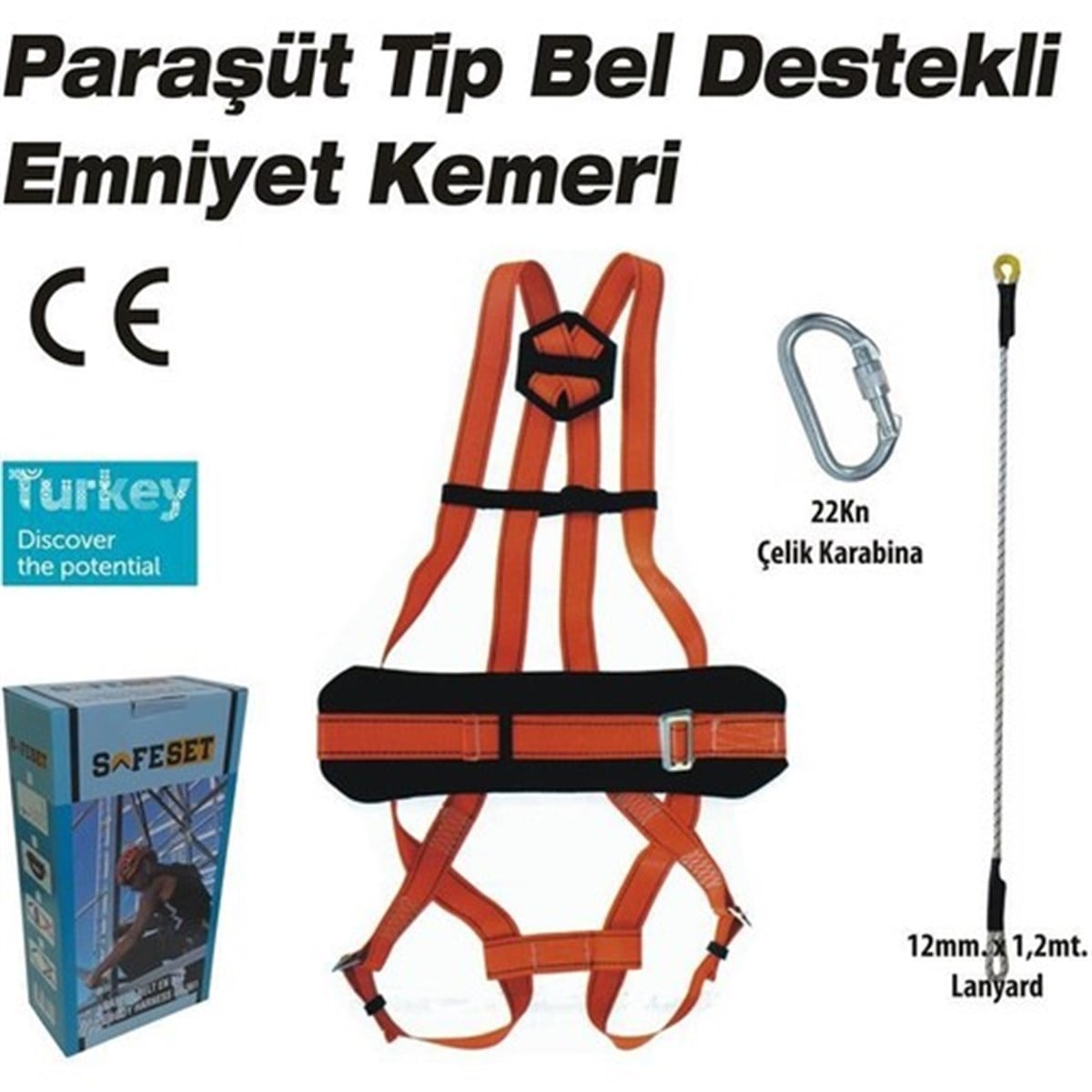 MarkasızSafeSet SFP-1 Paraşüt Tip Bel Destekli Emniyet Kemeri