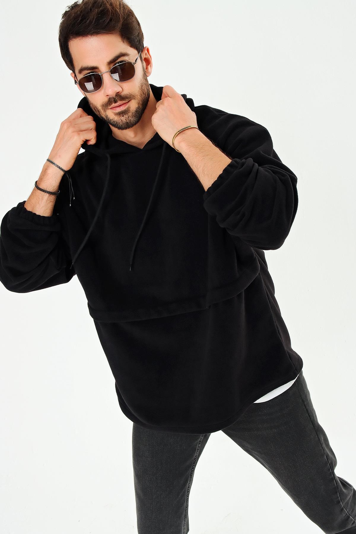Chuba Erkek Kapüşonlu Oversize Outdoor Retro Polar Hoodie 21W801
