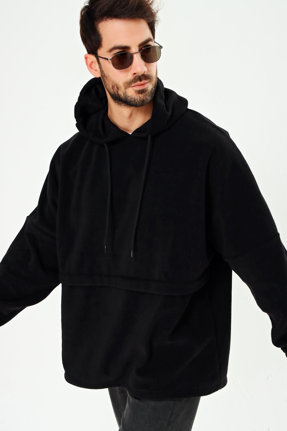 Chuba Erkek Kapüşonlu Oversize Outdoor Retro Polar Hoodie 21W801