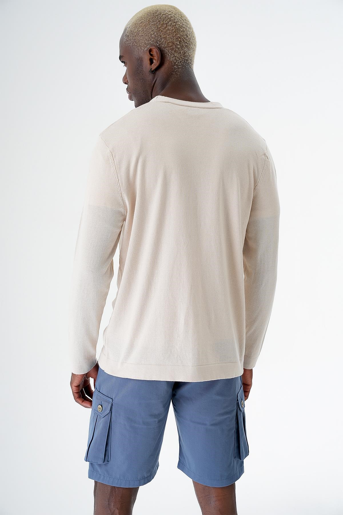 Chuba Erkek Pamuklu Düğmeli Standart Fit Casual Triko Hırka Bej 24S277