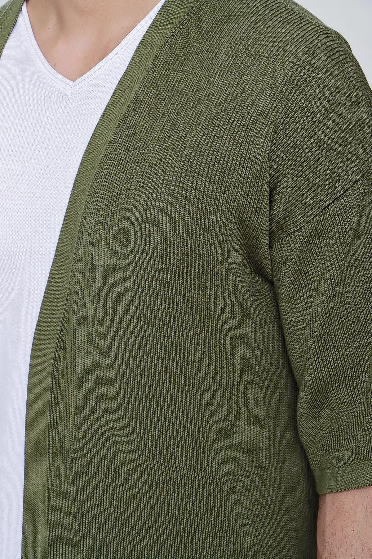 Chuba Erkek Rahat Kalıp Triko Kimono Haki  22SM211