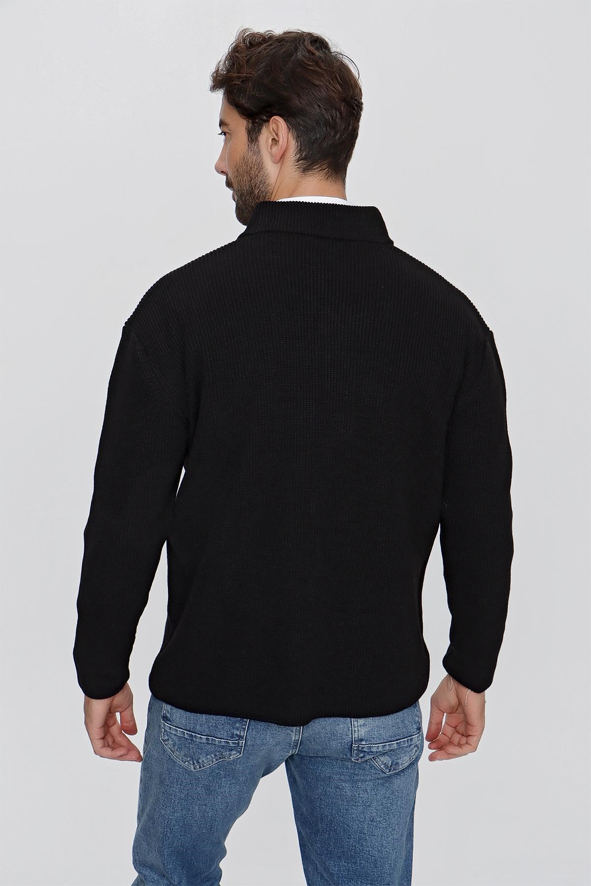 CHUBA Erkek Regular Fit Selanik Triko Hırka Siyah 23W208