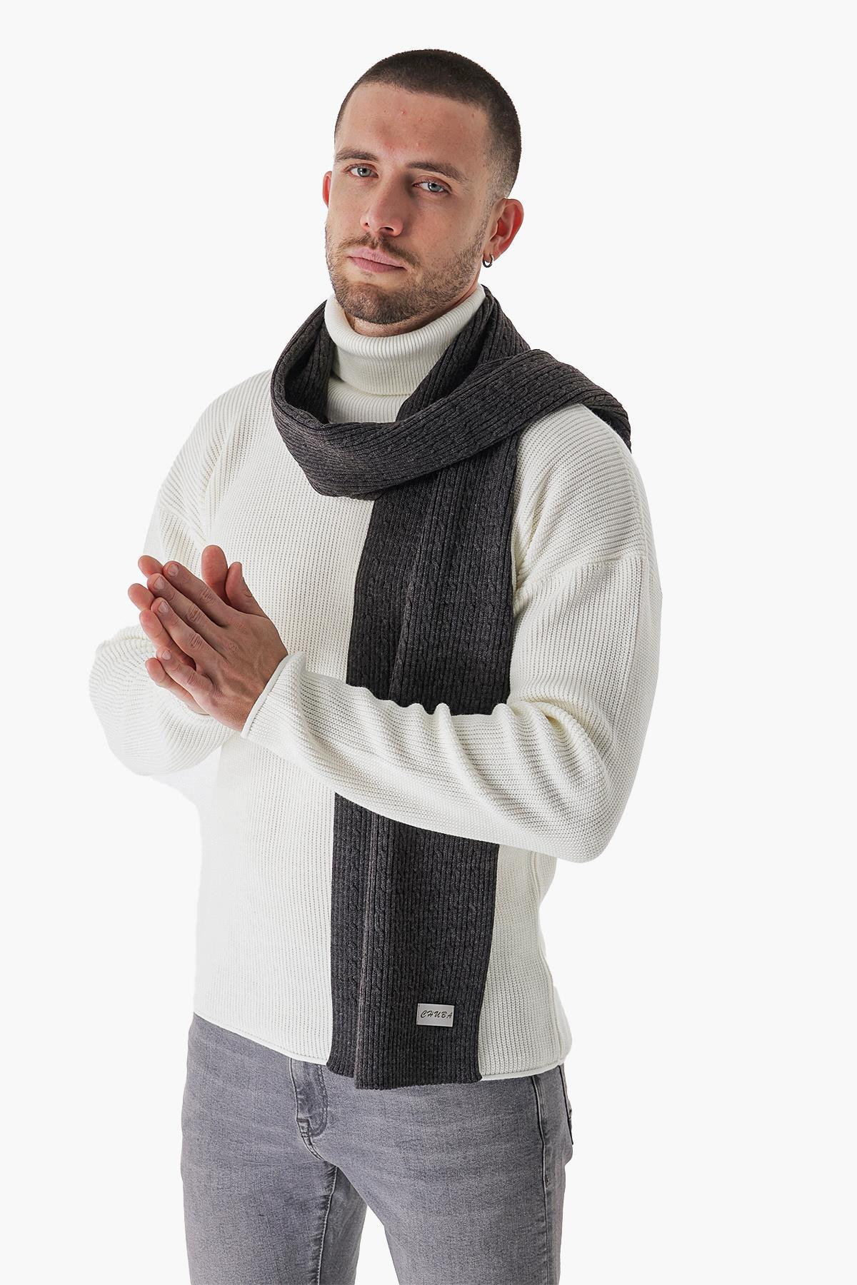 Chuba Erkek Saç Örgü Atkı Antrasit 23W502