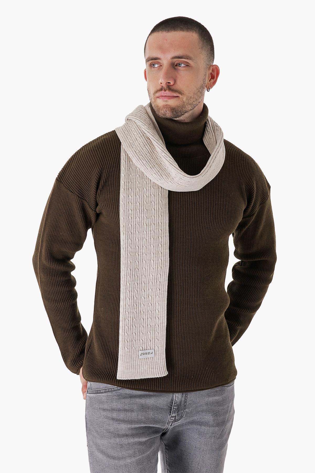 Chuba Erkek Saç Örgü Atkı Bej 23W502