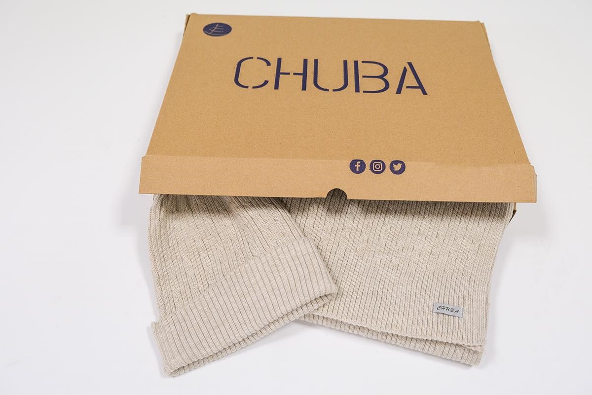 Chuba Erkek Saç Örgü Atkı Bere Takımı Bej 23W501