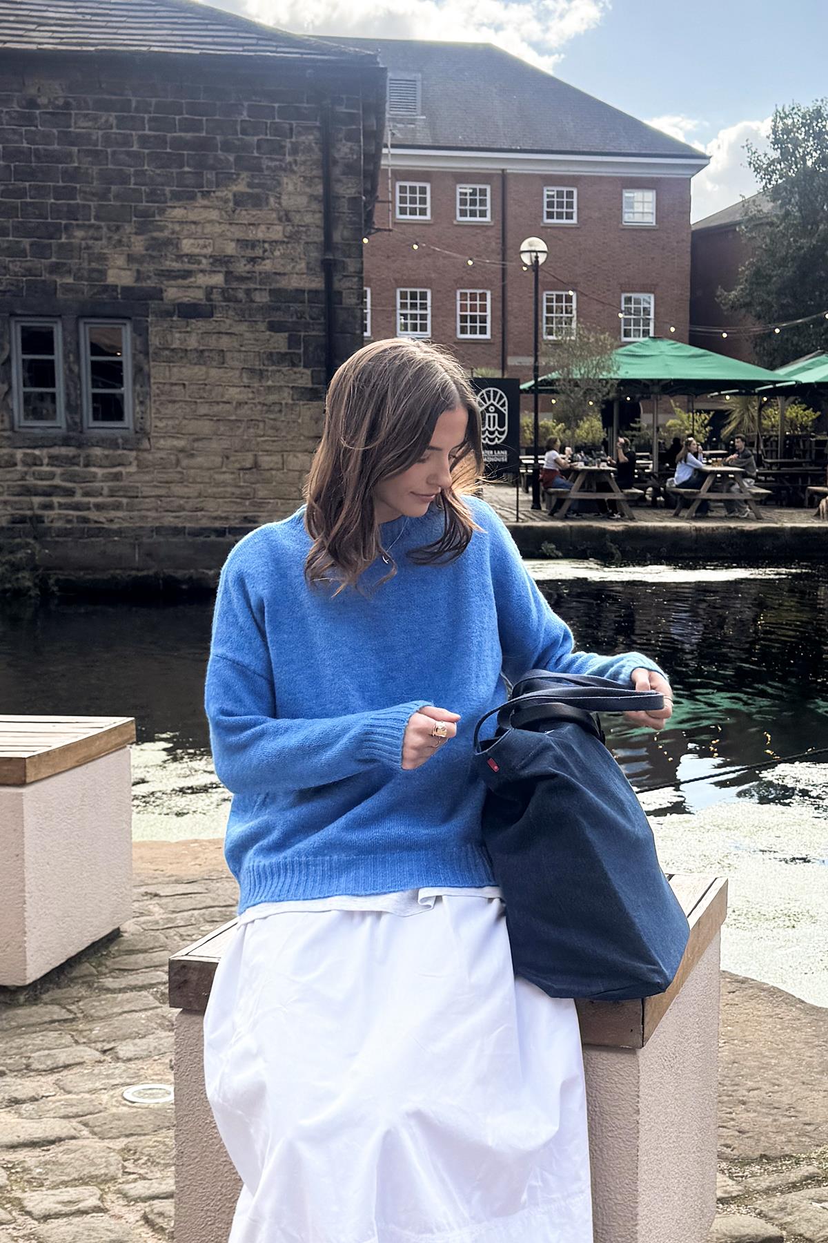 Chuba Kadın Bisiklet Yaka Yumuşak Dokulu Triko Kazak Mavi 26W3032