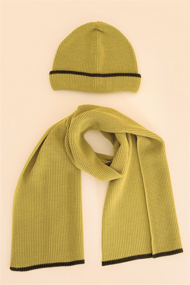 Chuba Çocuk Selanik Örgü Atkı Bere Takımı 7-9 & 10-12 Yaş Olive CHKIDS106