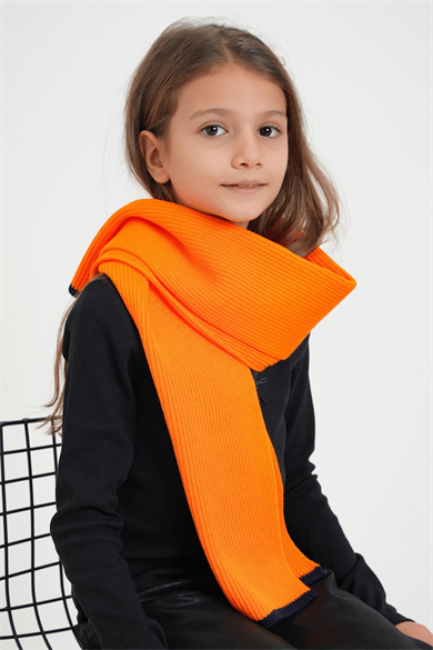 Chuba Çocuk Selanik Örgü Triko Atkı Oranj CHKIDS108