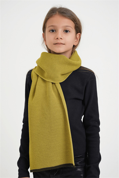 Chuba Çocuk Selanik Örgü Triko Atkı Olive CHKIDS108