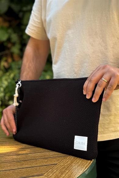 Chuba Dokulu Triko Aksesuarlı Laptop & Macbook & Tablet Kılıfı 13”-14” Inç Uyumlu Siyah CHAX823