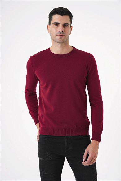 Chuba Erkek Bisiklet Yaka Triko Kazak Bordo 20W150