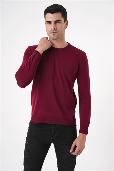 Chuba Erkek Bisiklet Yaka Triko Kazak Bordo 20W150
