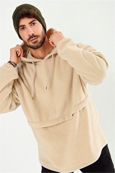 Chuba Erkek Kapüşonlu Oversize Outdoor Retro Polar Hoodie 21W801