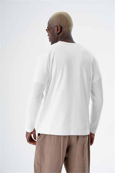 Chuba Erkek Pamuklu Düğmeli Standart Fit Casual Triko Hırka Beyaz 24S277