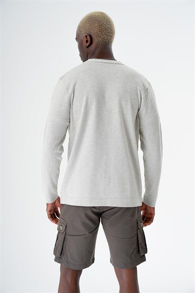 Chuba Erkek Pamuklu Düğmeli Standart Fit Casual Triko Hırka Gri 24S277