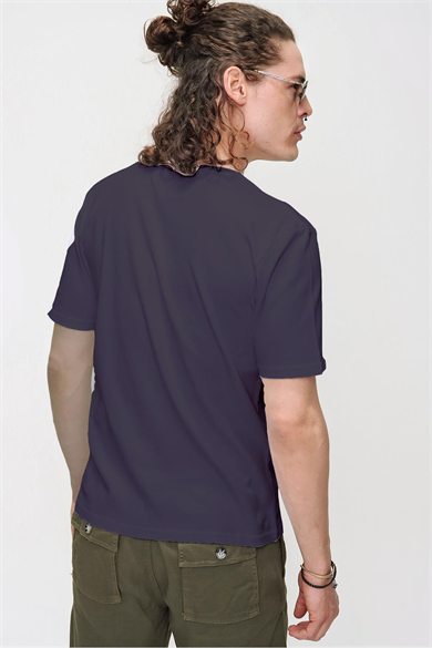 Chuba Erkek Premium Bisiklet Yaka Dokulu Regular Fit Basic T-Shirt 21S103