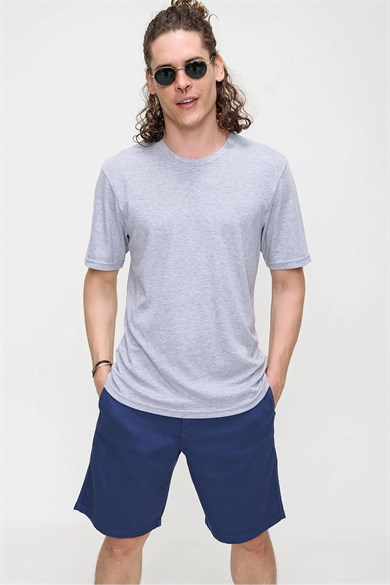 Chuba Erkek Premium Bisiklet Yaka Dokulu Regular Fit Basic T-Shirt 21S103