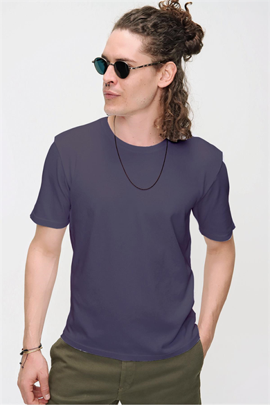 Chuba Erkek Premium Bisiklet Yaka Dokulu Regular Fit Basic T-Shirt 21S103