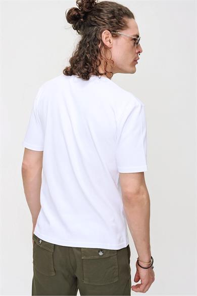 Chuba Erkek Premium Bisiklet Yaka Dokulu Regular Fit Basic T-Shirt 21S103