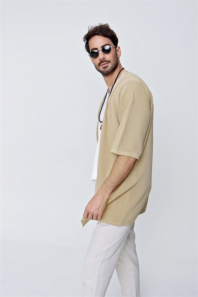 Chuba Erkek Rahat Kalıp Triko Kimono Taba  22SM211